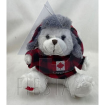 CANADA PLUSH 7.5" WHITE BEAR WITH WINTER HAT