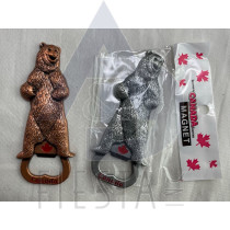 CANADA METAL STANDING BEAR WITH BOTTLE OPENER MAGNET