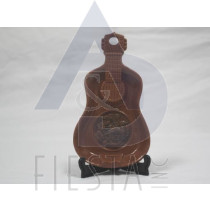 CANADA GUITAR POLY DISH WITH STAND - BROWN