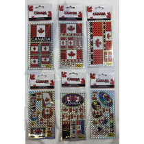CANADA SMALL LASER STICKERS ASSORTED