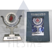 TORONTO SPINNING PAPER WEIGHT IN BLUE GIFT BOX